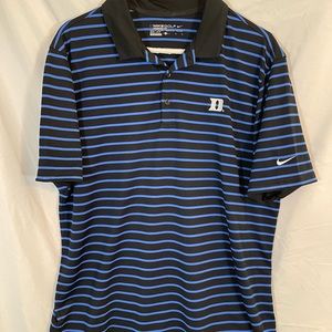 NIKE Golf Dri Fit 'Duke Blue Devils' Blue GOLF Polo Shirt Large